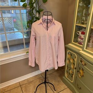 Pink Striped Button-Up Shirt